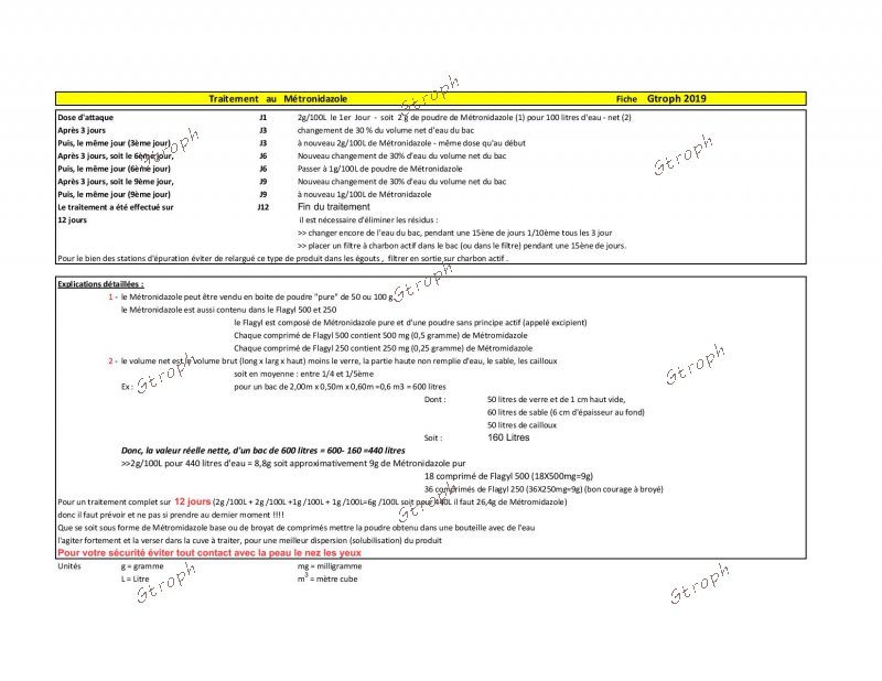 Fiche de traitement Métronidazole - Juin19